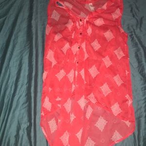 Red throw over with ties